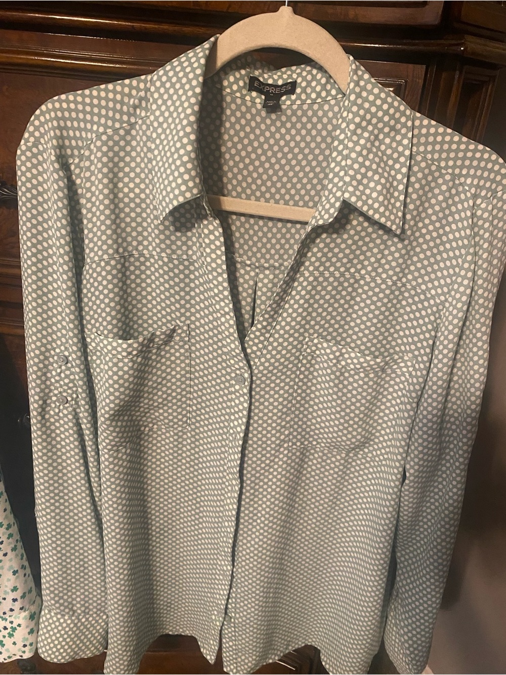 Express Women's Polka Dot portofino Blouse